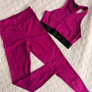 Magenta Athletic Leggings & Sports Bra Set ALALA